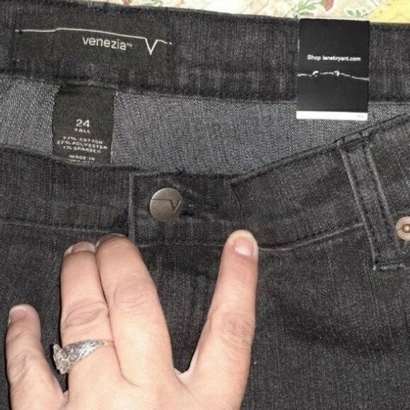 lane bryant venezia stretch classic black jeans 24 tall xxxl 3x new nwt denim - Picture 2 of 4